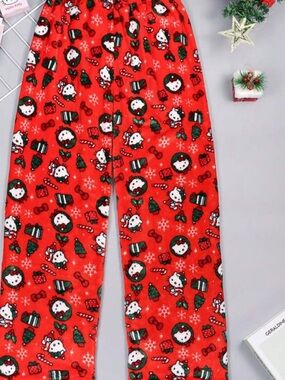 Kids Red Holiday Character Pajama Pants